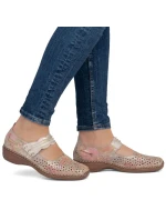 Dámská kožená prolamovaná obuv na suchý zip model 22021923 - Rieker