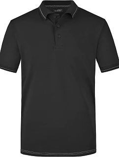 JN Pánské žerzejové elastické polo 02.0 black/white model 22487135 - Daiber