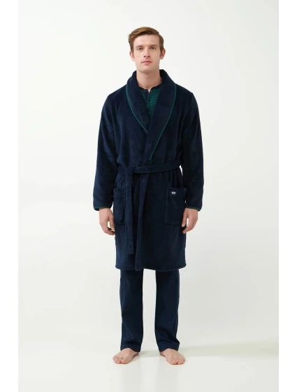 Klasický modrý župan model 20517527 - Vamp Klasický modrý župan model 20517527 - Vamp