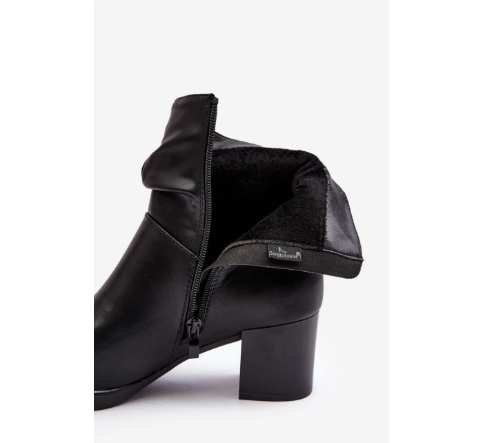 Dámské boty na podpatku černé model 21635935 - SERGIO LEONE