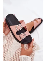 Dámské Pantofle S Přezkami Na Platformě Růžové model 21699232 - Boto