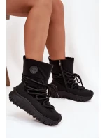 Kožené sněhule na platformě Lee Cooper LCJ-25-12-3660 Černé