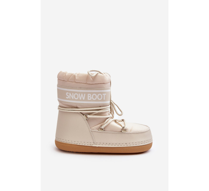 Dámské béžové boty do sněhu se zavazováním Soia