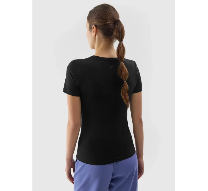 Dámské hladké tričko slim 4F - černé Dámské hladké tričko slim 4F - černé
