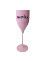 POHODINDA - růžová nerozbitná prosecco sklenice 150 ml