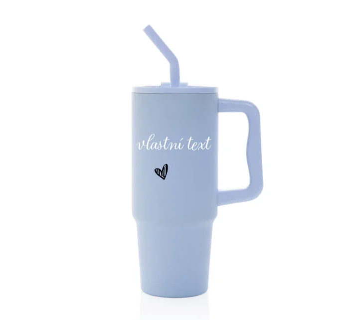 Vlastní text na termosku s barevným víčkem