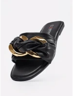 Krásné černé dámské nazouváky bez podpatku Krásné černé dámské nazouváky bez podpatku