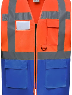 Yoko HVW 801 Hi-Vis multifunkční vesta 79.W801 hi vis orange/royal blue