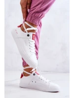 Kožené tenisky Big Star JJ274212 bílé a červené Kožené tenisky Big Star JJ274212 bílé a červené