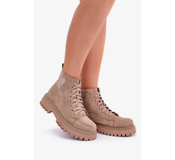Dámské Botky S Tmavě Béžové model 21680948 - Boto Dámské Botky S Tmavě Béžové model 21680948 - Boto