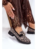 Kožené Lakované Mokasíny Leopard Vinceza 66790 Černé