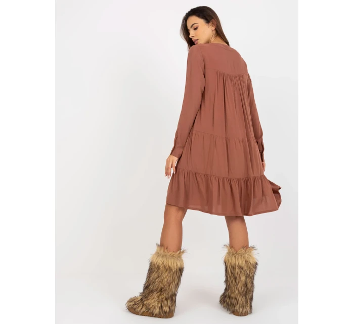 Šaty D73761M30361A hnědé