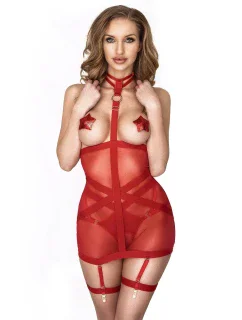 Erotická košilka Meredith Chemise Red - Anais