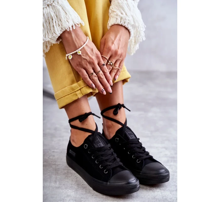 Dámské nízké Materiál tenisky Big Star KK274009 Černá Dámské nízké Materiál tenisky Big Star KK274009 Černá