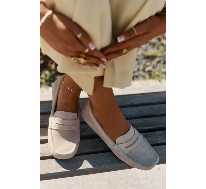 Dámské mokasíny z broušené kůže Big Star – béžové Dámské mokasíny z broušené kůže Big Star – béžové