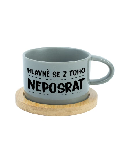 HLAVNĚ SE Z TOHO NEPOSRAT - šedý hrníček makronka 200 ml HLAVNĚ SE Z TOHO NEPOSRAT - šedý hrníček makronka 200 ml