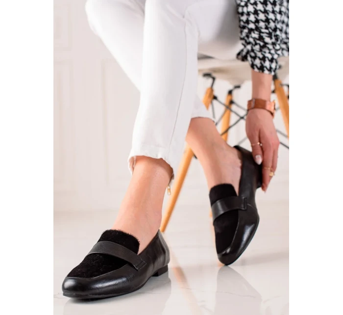 Originální polobotky dámské černé na plochém podpatku Originální polobotky dámské černé na plochém podpatku