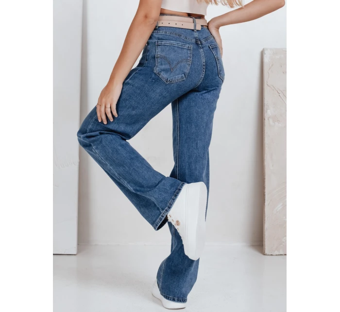 Dámské modré džíny s širokými nohavicemi FashionStreet UY2770