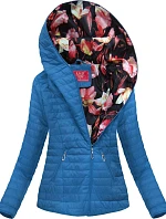 Světle modrá bunda s asymetrickým zipem (DL015)