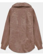 Tmavě béžový krátký přehoz přes oblečení typu alpaka model 18059137 - MADE IN ITALY Tmavě béžový krátký přehoz přes oblečení typu alpaka model 18059137 - MADE IN ITALY