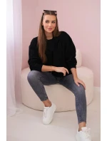 Bavlněná halenka s mašlí černý