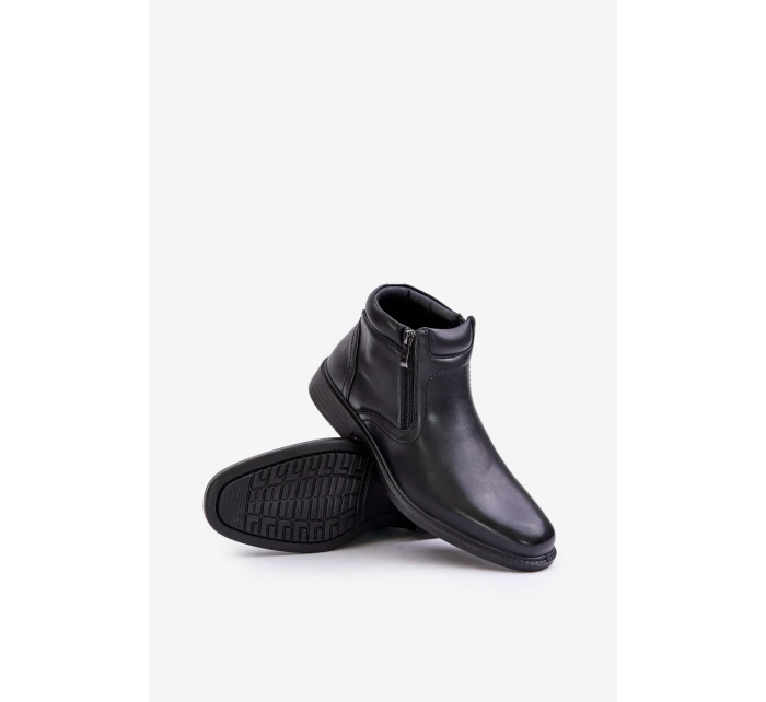 Pánské Boty S Izolací Eko Kůže Černé Lilari