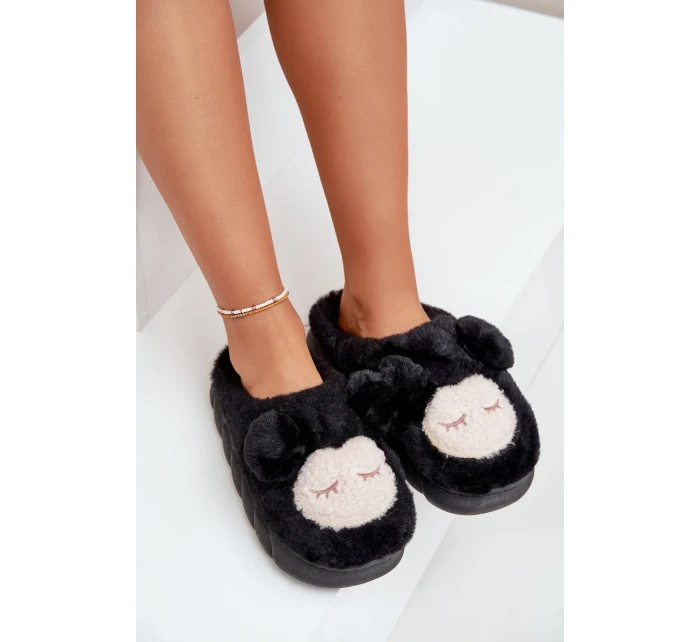 Teplé Kožešinové Pantofle Dámské Černé Jozelinetta Teplé Kožešinové Pantofle Dámské Černé Jozelinetta
