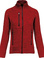 Kariban K 9107 Dámská melanžová pletená fleecová bunda 20.9107 red melange