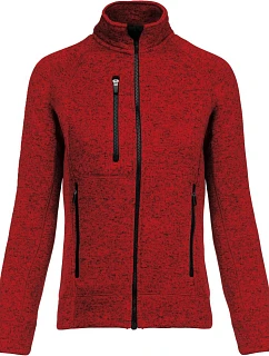 Kariban K 9107 Dámská melanžová pletená fleecová bunda 20.9107 red melange