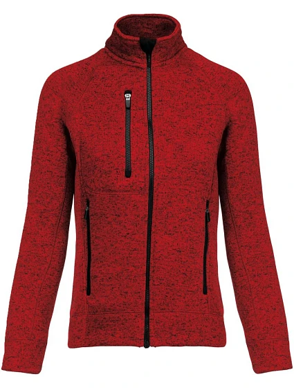Kariban K 9107 Dámská melanžová pletená fleecová bunda 20.9107 red melange Kariban K 9107 Dámská melanžová pletená fleecová bunda 20.9107 red melange