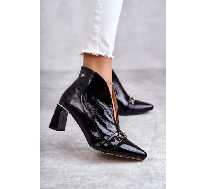 Kožené holínky na sloupku Černe model 21598292 - Maciejka