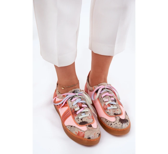 Dámské Kožené Tenisky Maciejka 06840-18 Oranžové