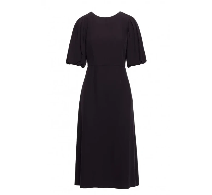 model 20966254 Šaty s puff rukávy černé - STYLOVE model 20966254 Šaty s puff rukávy černé - STYLOVE