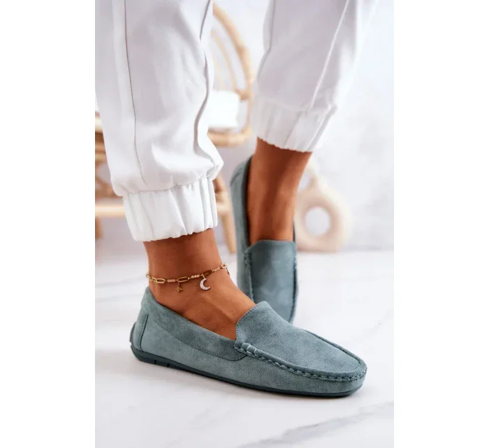 Dámské Semišové Mokasíny máta model 19957035 - Kesi