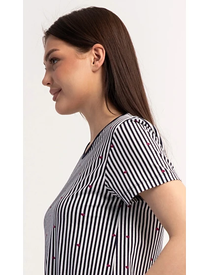 Dámské domácí šaty s krátkým rukávem model 22405583 - Vienetta Dámské domácí šaty s krátkým rukávem model 22405583 - Vienetta