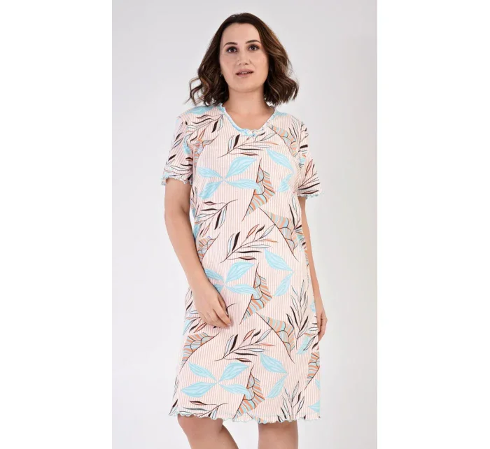 Dámská noční košile s krátkým rukávem model 18316239 - Vienetta Dámská noční košile s krátkým rukávem model 18316239 - Vienetta