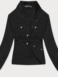Černá dámská džínová plus size bunda na knoflíky model 19905972 - NEW STUDIO