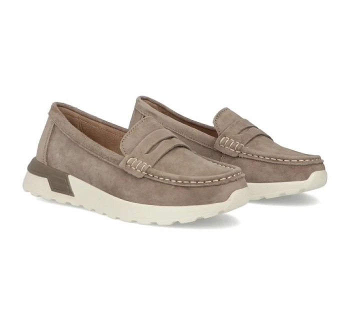 Dámské kožené mokasíny na platformě béžové model 22078992 - FILIPPO