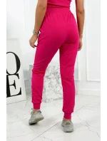 Set 3 v 1 mikina s cvočky + top + kalhoty fuchsie Set 3 v 1 mikina s cvočky + top + kalhoty fuchsie