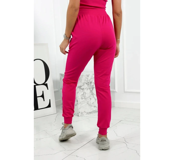 Set 3 v 1 mikina s cvočky + top + kalhoty fuchsie Set 3 v 1 mikina s cvočky + top + kalhoty fuchsie