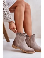 Nízké Dámské Boty Na Plochém Podpatku Zamszové Lewski model 21672802 - Boto