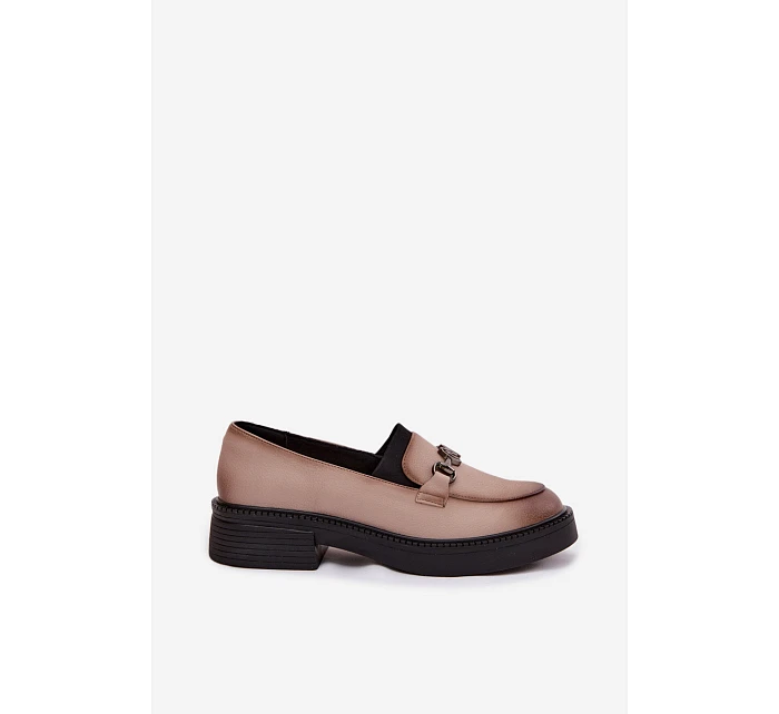 Kožené dámské mokasyny s ozdobným detailem Vinceza Béžové