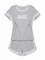 model 17599188 Short Grey pyžamo - Aruelle model 17599188 Short Grey pyžamo - Aruelle