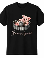 Dámské bavlněné tričko s potiskem - JSEM VE FORMĚ - černé