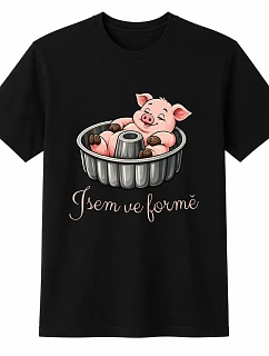 Dámské bavlněné tričko s potiskem - JSEM VE FORMĚ - černé