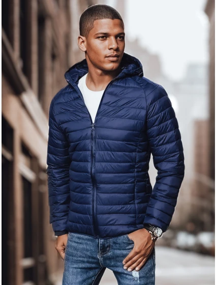 Pánská přechodná prošívaná tmavě modrá bunda FashionStreet TX4408 Pánská přechodná prošívaná tmavě modrá bunda FashionStreet TX4408