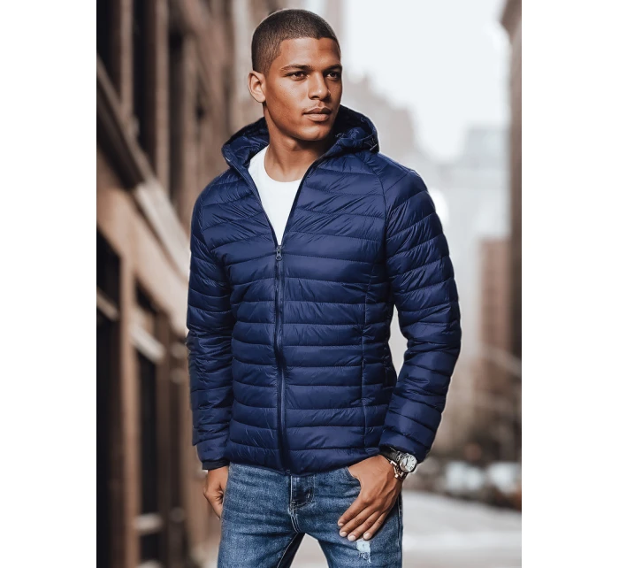 Pánská přechodná prošívaná tmavě modrá bunda FashionStreet TX4408 Pánská přechodná prošívaná tmavě modrá bunda FashionStreet TX4408