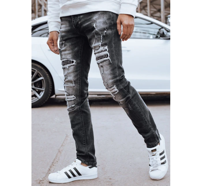 Pánské černé džínové kalhoty FashionStreet UX4245 Pánské černé džínové kalhoty FashionStreet UX4245