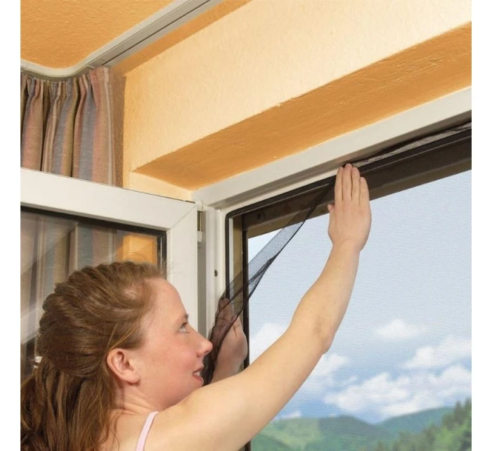 MOSKYTIÉRA DO OKNA 150X180 BÍLÝ POLYESTER + PÁSEK NA SUCHÝ ZIP