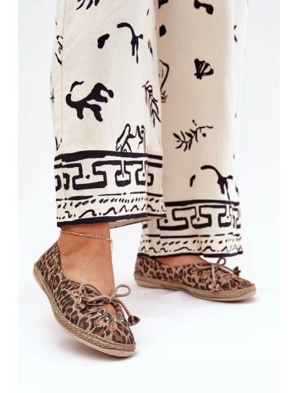 Ploché baleríny z přírodní kůže leopardí model 21686530 hnědé - Zazoo